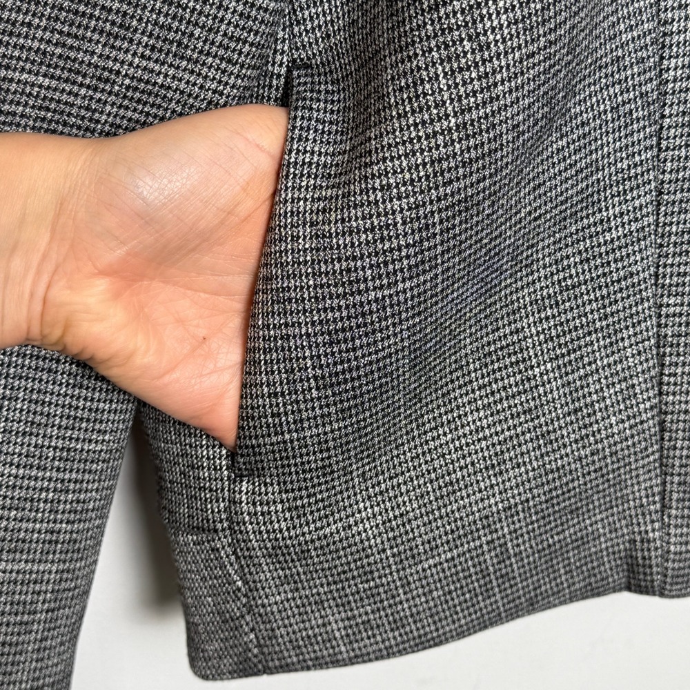 Boxy Jacket Blazer Women S Black White Grey Snap Front Cropped - Picture 6 of 9